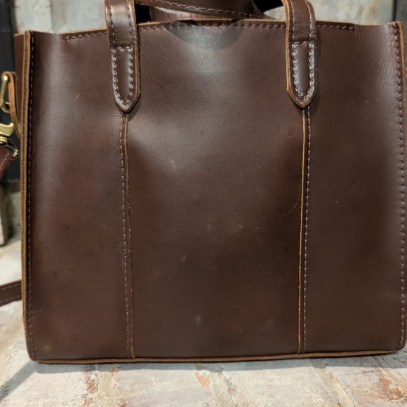 Portland Leather Premium Lola Chocolate Brown Leather Tote - Picture 3 of 10
